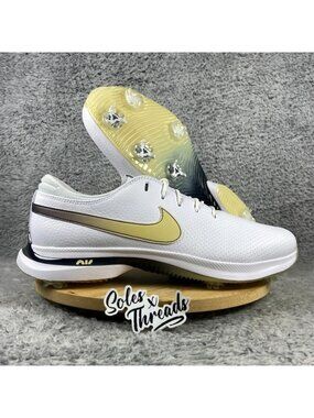 Nike Air Zoom Victory Tour 3 Golf Spikes Size 12.5 Men White Gold FQ3273-107